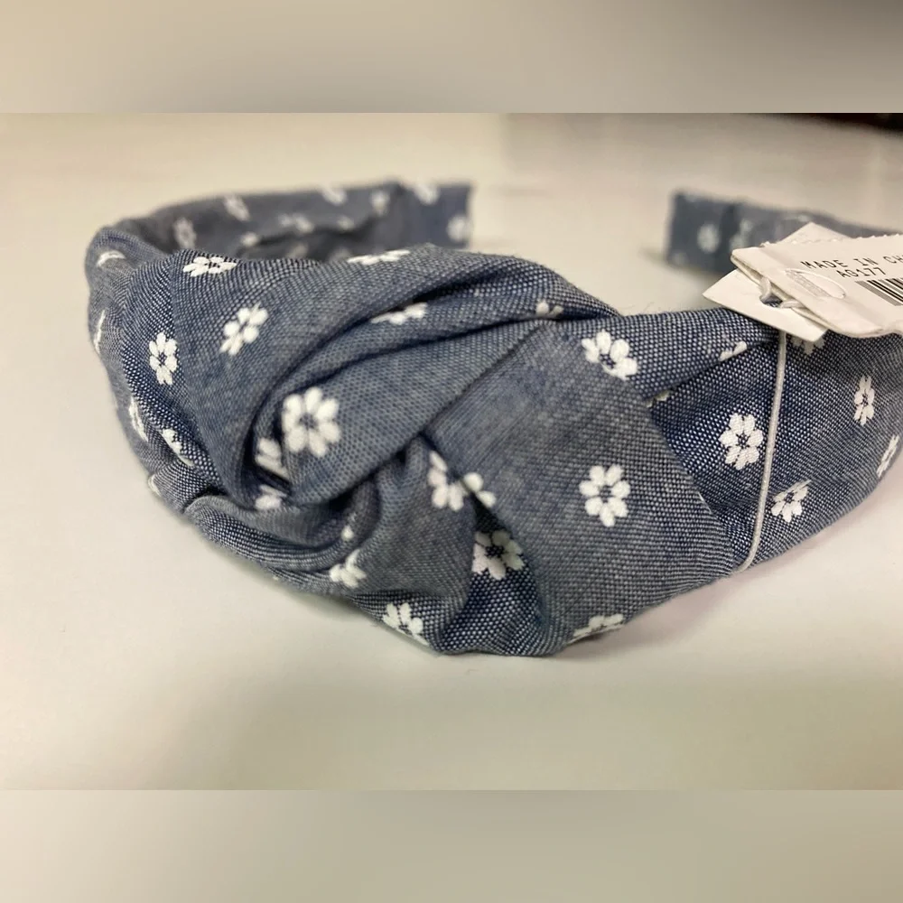 Crewcuts Headband flower daisy with denim (NEW)